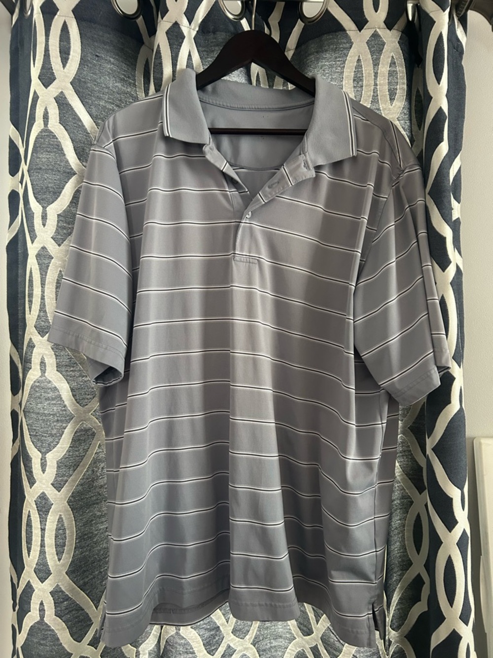 George Light Gray Striped Polo Shirt